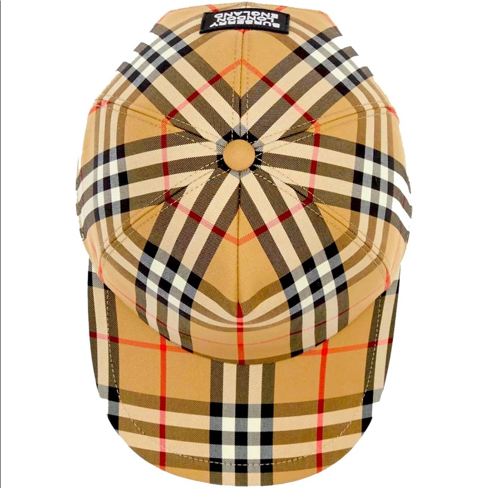 Authentic Burberry Baseball Cap Logo Vintage Check